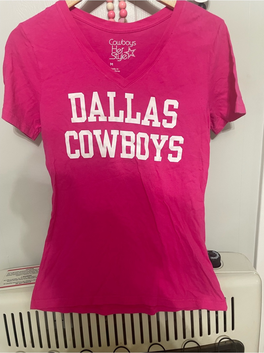 Dallas Cowboys Women's Hot Pink V-Neck Tee - Her Style